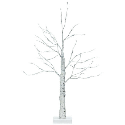 2 Feet Pre-lit White Twig Birch Tree Battery Powered for Christmas Holiday - Color: White - Size: 2 ft LuxuryLifeWay Online Store