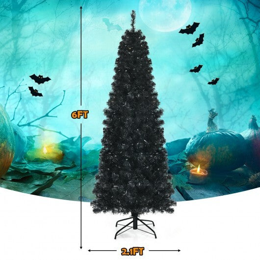 Pre-lit Christmas Halloween Tree with PVC Branch Tips and Warm White Lights-7 ft LuxuryLifeWay Online Store