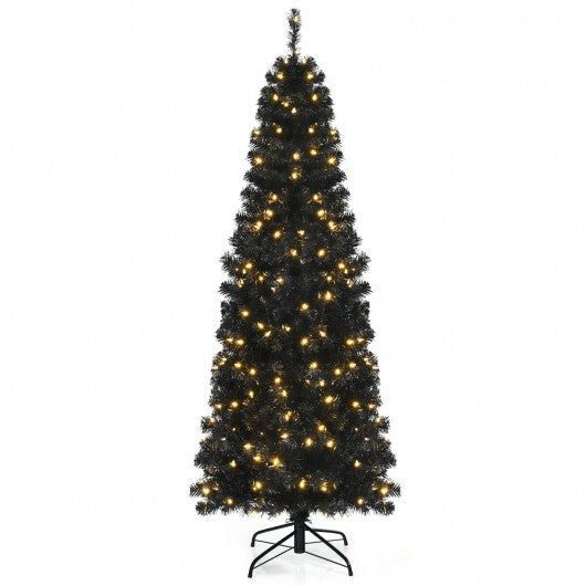 Pre-lit Christmas Halloween Tree with PVC Branch Tips and Warm White Lights-7 ft LuxuryLifeWay Online Store