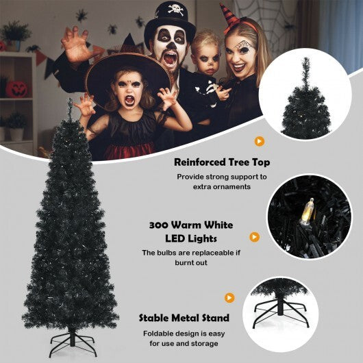 Pre-lit Christmas Halloween Tree with PVC Branch Tips and Warm White Lights-7 ft LuxuryLifeWay Online Store