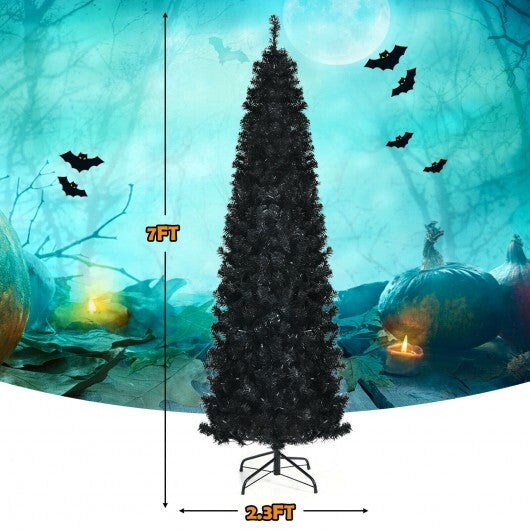 Pre-lit Christmas Halloween Tree with PVC Branch Tips and Warm White Lights-7 ft LuxuryLifeWay Online Store