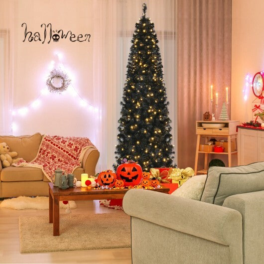 Pre-lit Christmas Halloween Tree with PVC Branch Tips and Warm White Lights-7 ft LuxuryLifeWay Online Store