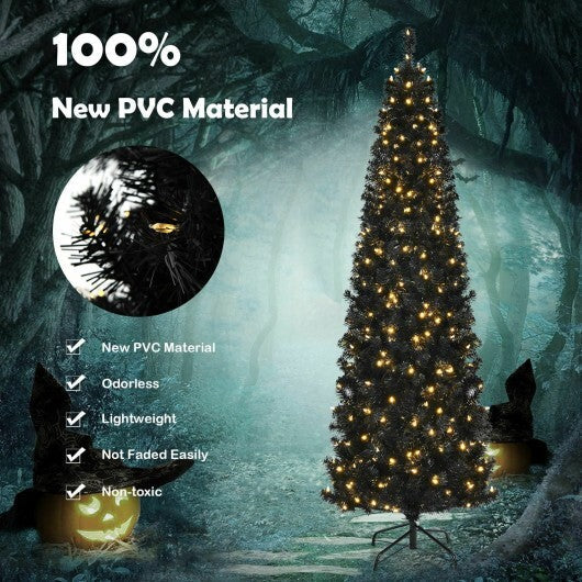 Pre-lit Christmas Halloween Tree with PVC Branch Tips and Warm White Lights-7 ft LuxuryLifeWay Online Store