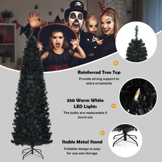 Pre-lit Christmas Halloween Tree with PVC Branch Tips and Warm White Lights-7 ft LuxuryLifeWay Online Store