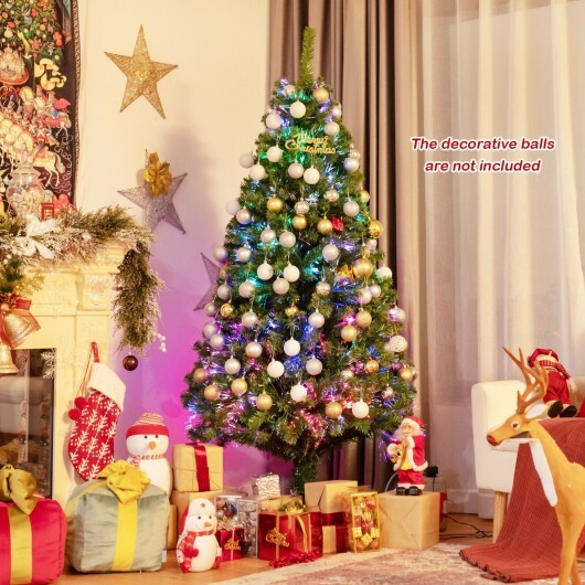 6 Feet Pre-lit Fiber Optic Artificial Christmas Tree with 617 Branch Tips LuxuryLifeWay Online Store