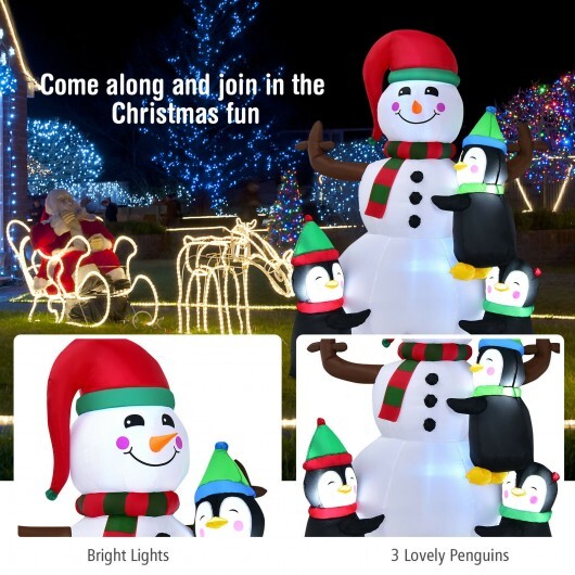 6 Feet Christmas Quick Inflatable Snowman with Penguins LuxuryLifeWay Online Store