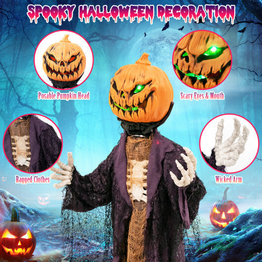 5.6 Feet Halloween Animated Standing Pumpkin Scarecrow LuxuryLifeWay Online Store