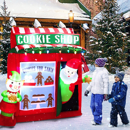 6.3 Feet Inflatable Gingerbread Cookie Shop with Santa Claus LuxuryLifeWay Online Store
