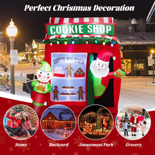 6.3 Feet Inflatable Gingerbread Cookie Shop with Santa Claus LuxuryLifeWay Online Store