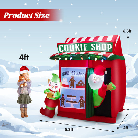 6.3 Feet Inflatable Gingerbread Cookie Shop with Santa Claus LuxuryLifeWay Online Store