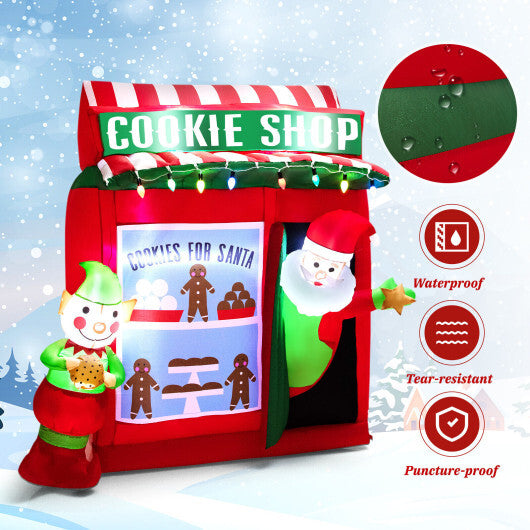 6.3 Feet Inflatable Gingerbread Cookie Shop with Santa Claus LuxuryLifeWay Online Store