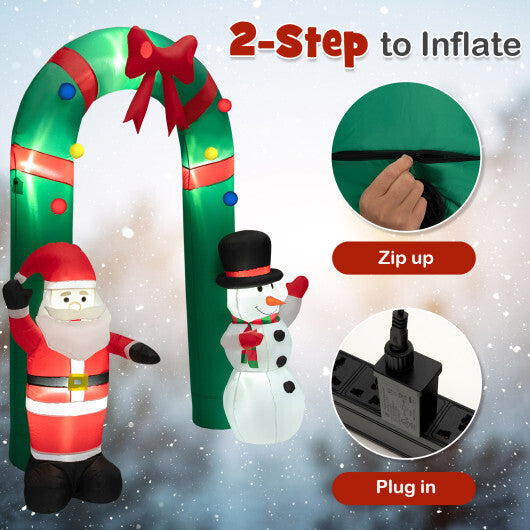8 Feet Christmas Inflatable Archway with Santa Claus and Snowman LuxuryLifeWay Online Store