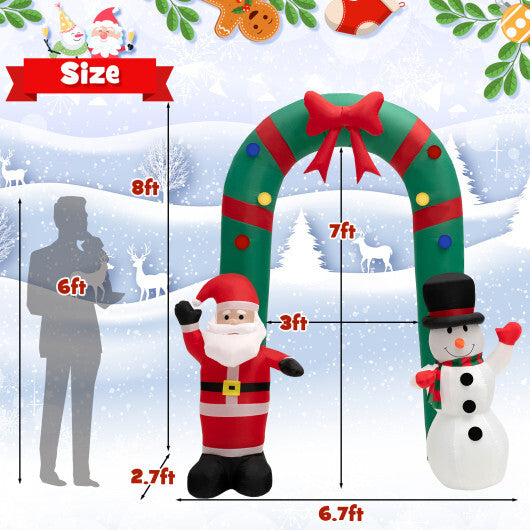 8 Feet Christmas Inflatable Archway with Santa Claus and Snowman LuxuryLifeWay Online Store