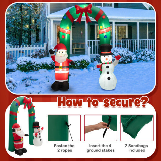 8 Feet Christmas Inflatable Archway with Santa Claus and Snowman LuxuryLifeWay Online Store