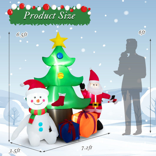 7.2 Feet Inflatable Lighted Christmas Decoration Tree with Santa Claus LuxuryLifeWay Online Store