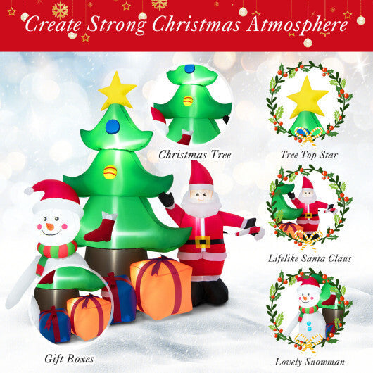 7.2 Feet Inflatable Lighted Christmas Decoration Tree with Santa Claus LuxuryLifeWay Online Store