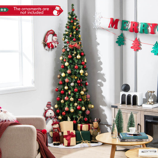 7 Feet Prelit Half-Shape Christmas Tree with 8 Lighting Modes LuxuryLifeWay Online Store