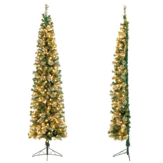 7FT Pre-Lit Half Artificial Christmas Tree with 150 Warm White LED Lights LuxuryLifeWay Online Store
