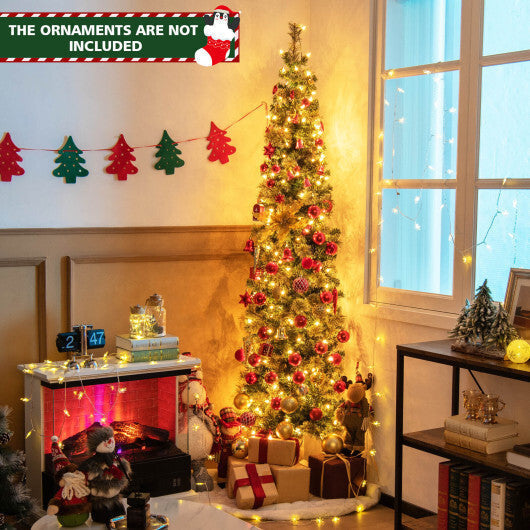 7FT Pre-Lit Half Artificial Christmas Tree with 150 Warm White LED Lights LuxuryLifeWay Online Store