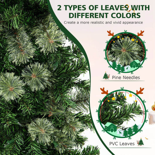 7FT Pre-Lit Half Artificial Christmas Tree with 150 Warm White LED Lights LuxuryLifeWay Online Store
