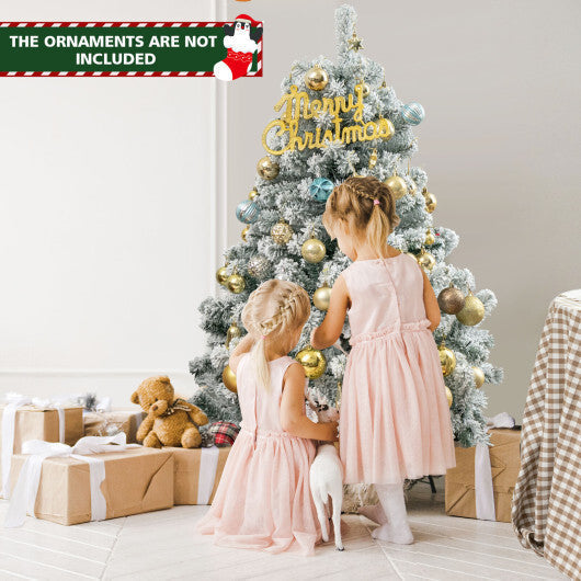 4.5 Feet Pre-Lit Premium Snow Flocked Christmas Tree with 150 Lights LuxuryLifeWay Online Store