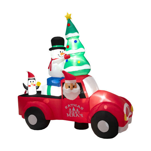 8 Feet Wide Inflatable Santa Claus Driving a Car with LED and Air Blower LuxuryLifeWay Online Store