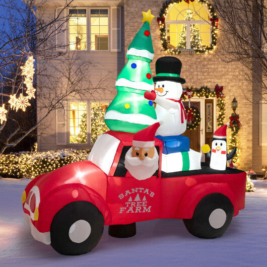 8 Feet Wide Inflatable Santa Claus Driving a Car with LED and Air Blower LuxuryLifeWay Online Store
