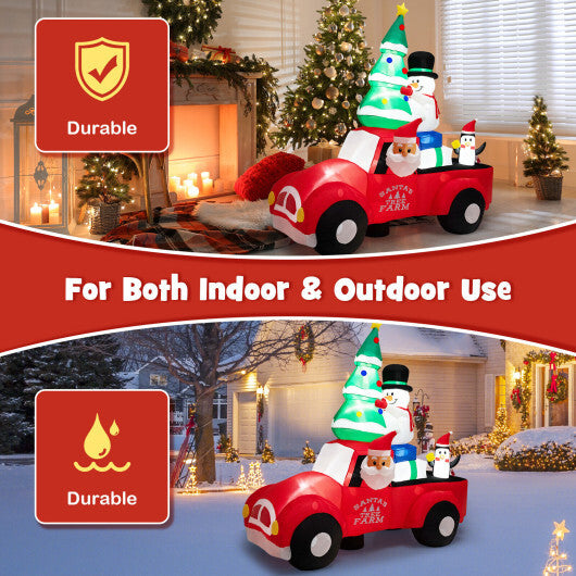 8 Feet Wide Inflatable Santa Claus Driving a Car with LED and Air Blower LuxuryLifeWay Online Store