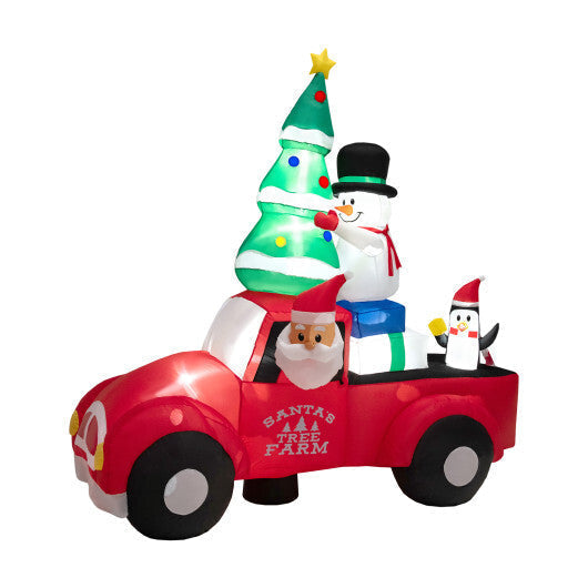 8 Feet Wide Inflatable Santa Claus Driving a Car with LED and Air Blower LuxuryLifeWay Online Store