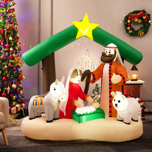 6.7 Feet Christmas Inflatable Nativity Scene with LED Lights - Color: Multicolor LuxuryLifeWay Online Store