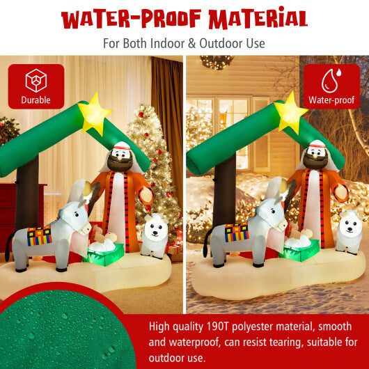 6.7 Feet Christmas Inflatable Nativity Scene with LED Lights - Color: Multicolor LuxuryLifeWay Online Store