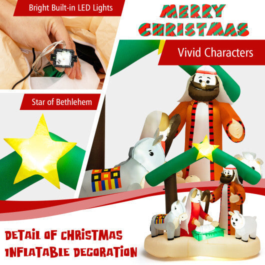 6.7 Feet Christmas Inflatable Nativity Scene with LED Lights - Color: Multicolor LuxuryLifeWay Online Store