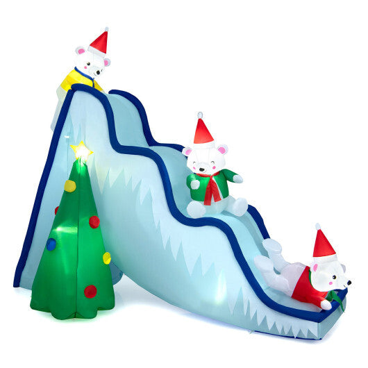 9 Feet Inflatable Polar Bear Slide Scene Decoration with LED Lights LuxuryLifeWay Online Store