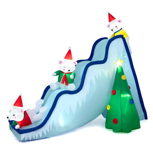 9 Feet Inflatable Polar Bear Slide Scene Decoration with LED Lights LuxuryLifeWay Online Store