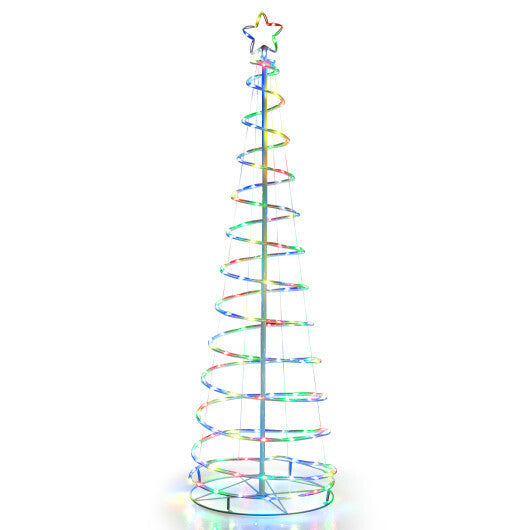 6 Feet Light Up Spiral Christmas Tree with Tree Top Star-White LuxuryLifeWay Online Store