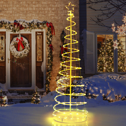 6 Feet Light Up Spiral Christmas Tree with Tree Top Star-White LuxuryLifeWay Online Store