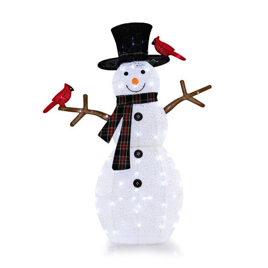 4.2 Feet Lighted Snowman and Redbirds Christmas Decoration LuxuryLifeWay Online Store