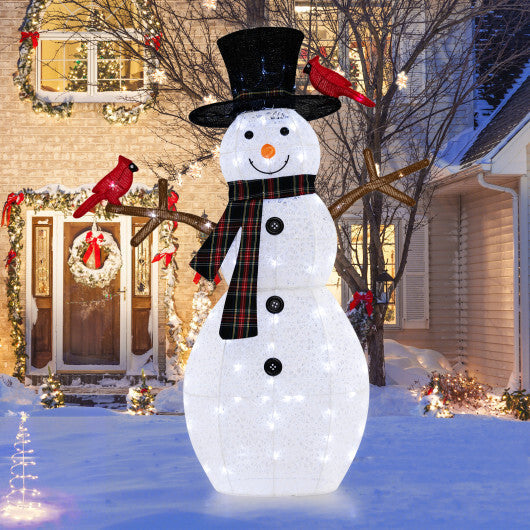 4.2 Feet Lighted Snowman and Redbirds Christmas Decoration LuxuryLifeWay Online Store