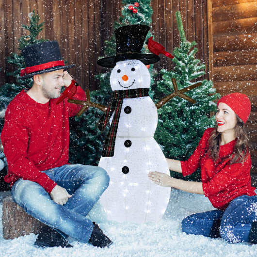 4.2 Feet Lighted Snowman and Redbirds Christmas Decoration LuxuryLifeWay Online Store