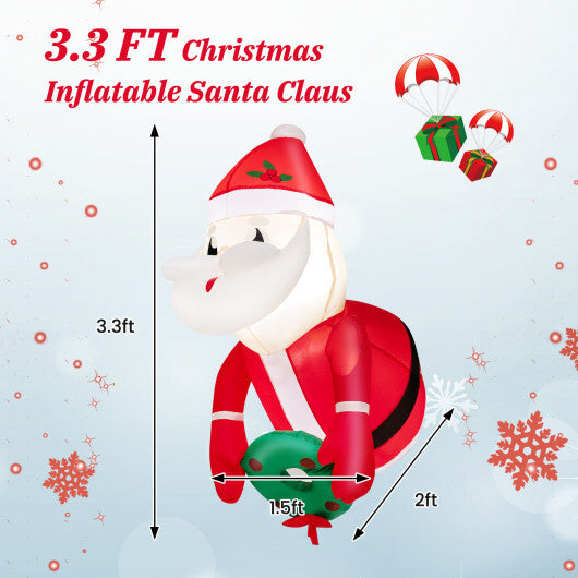 3.3 Feet Lighted Inflatable Santa Claus Broke Out from Window LuxuryLifeWay Online Store