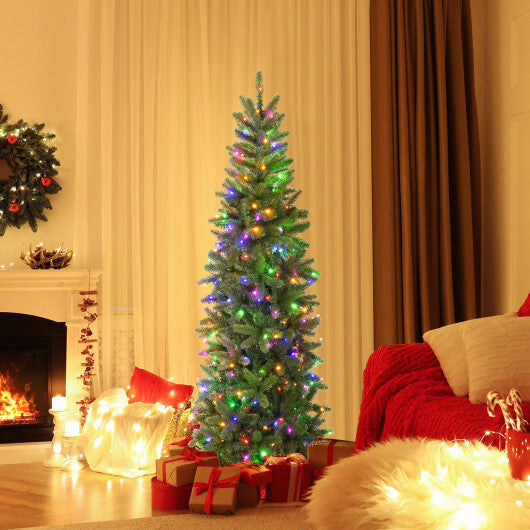 Pencil Christmas Tree with 180 Warm White and Multi-color LED Lights LuxuryLifeWay Online Store