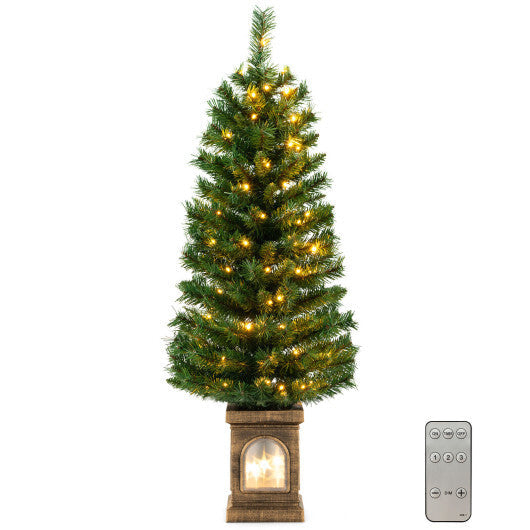 4 Feet Pre-Lit Potted Christmas Tree LuxuryLifeWay Online Store