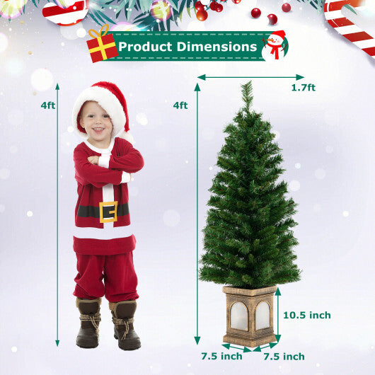 4 Feet Pre-Lit Potted Christmas Tree LuxuryLifeWay Online Store