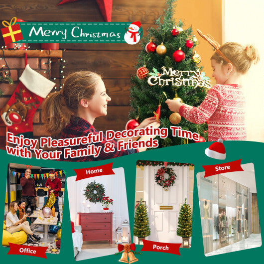 4 Feet Pre-Lit Potted Christmas Tree LuxuryLifeWay Online Store