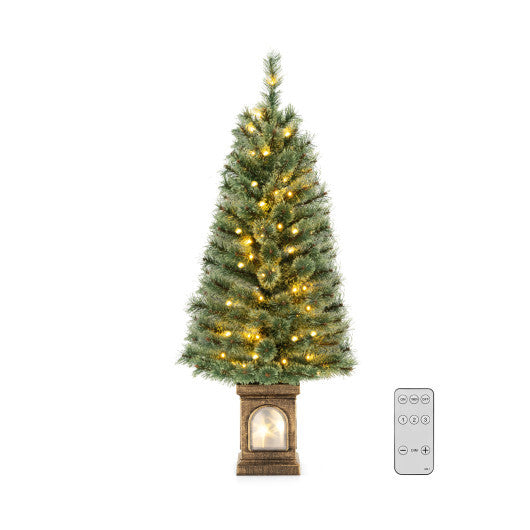 4 Feet Pre-Lit Potted Christmas Tree Pine Needles LuxuryLifeWay Online Store