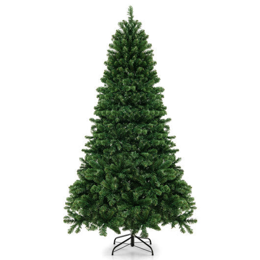6/7/8 Feet Hinged Christmas Tree with PVC Branch Tips Warm White LED Lights-7 ft LuxuryLifeWay Online Store