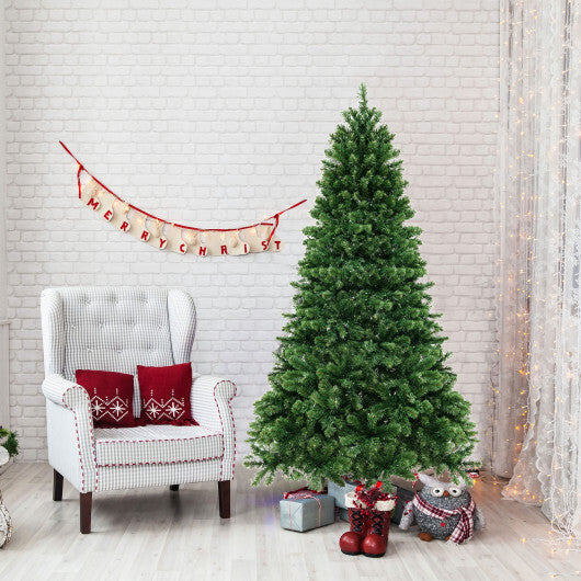6/7/8 Feet Hinged Christmas Tree with PVC Branch Tips Warm White LED Lights-7 ft LuxuryLifeWay Online Store
