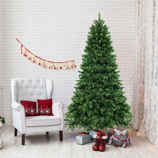 6/7/8 Feet Hinged Christmas Tree with PVC Branch Tips Warm White LED Lights-7 ft LuxuryLifeWay Online Store