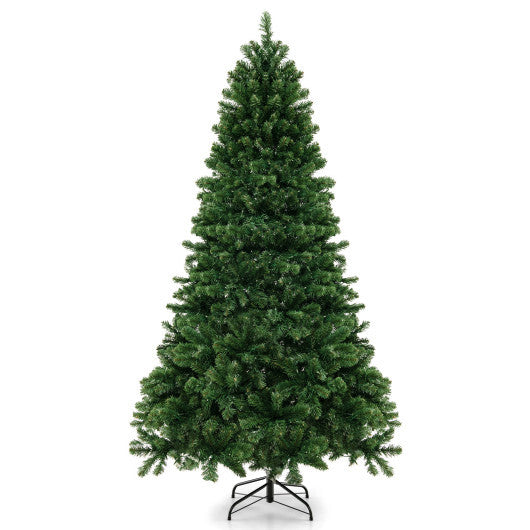 6/7/8 Feet Hinged Christmas Tree with PVC Branch Tips Warm White LED Lights-7 ft LuxuryLifeWay Online Store