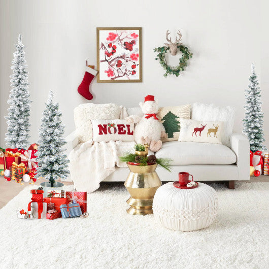 Set of 3 Potted Artificial Christmas Tree Snow-Flocked LuxuryLifeWay Online Store
